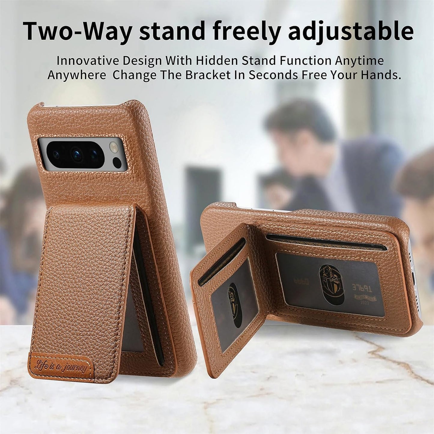 iTape 2 in 1 Wallet Phone Case for Google Pixel 8 Pro, Shockproof Ultra-thin Phone Case, RFID Anti-theft Wallet Blue
