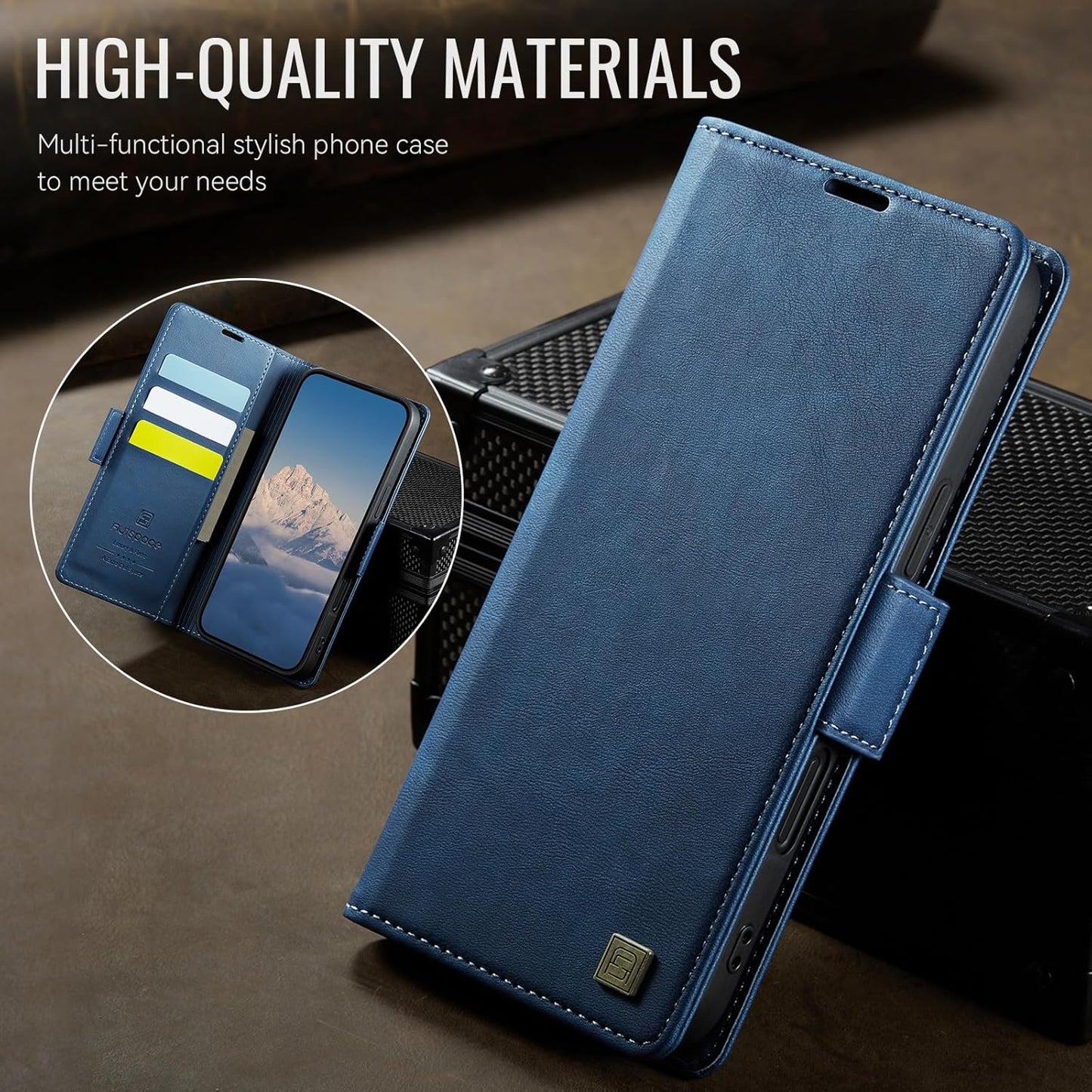 Soft leather wallet case for iPhone 16, RFID (anti-theft), wallet card slot flip cover stand for iPhone 16 Support wireless charging Rose Gold