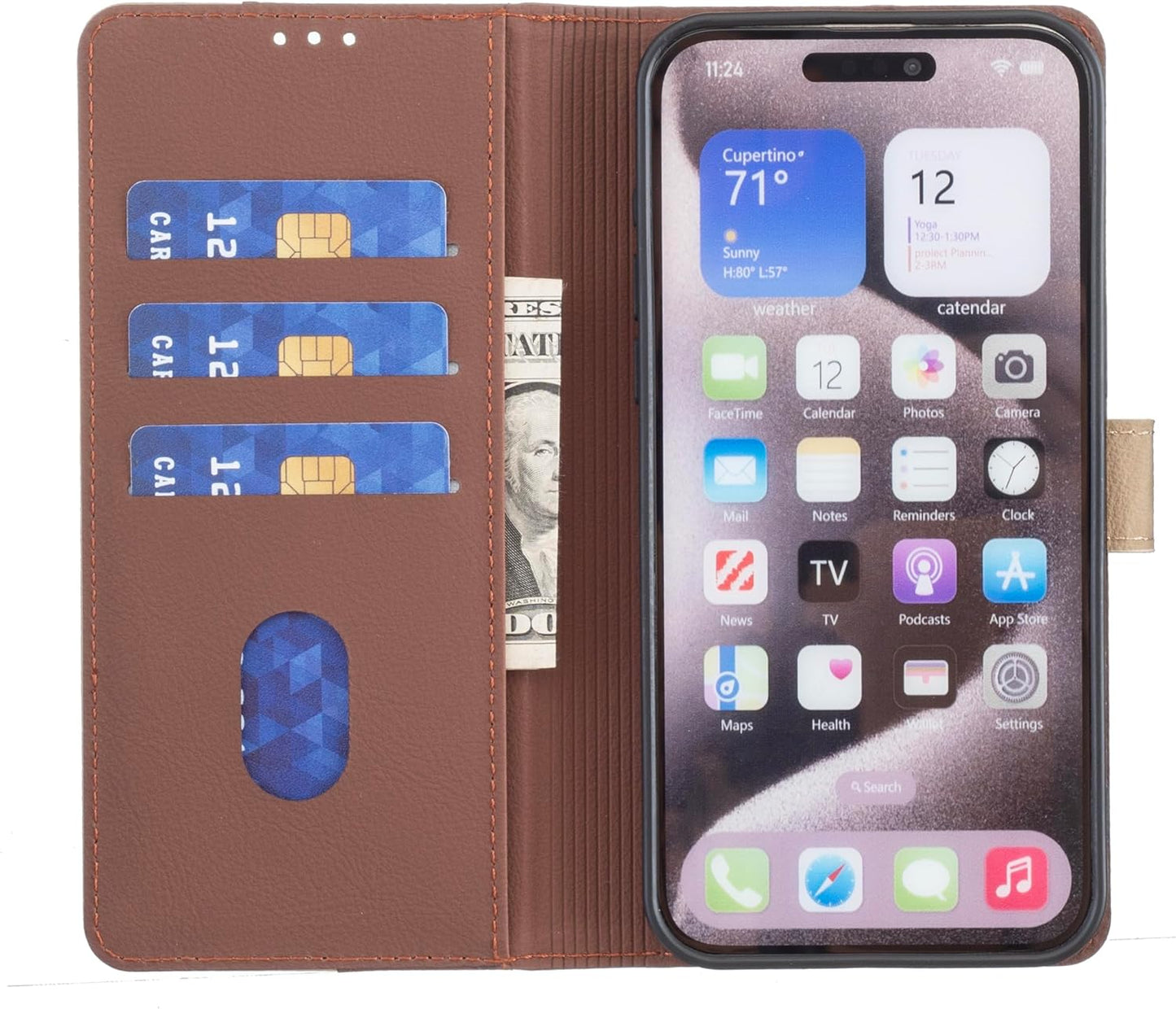 iTape Colorblock Wallet Phone Case for Samsung Galaxy S25 Edge, Wallet Phone Case (RFID Anti-theft Swipe) Flip Stand, Credit Card Slot Wallet Blue