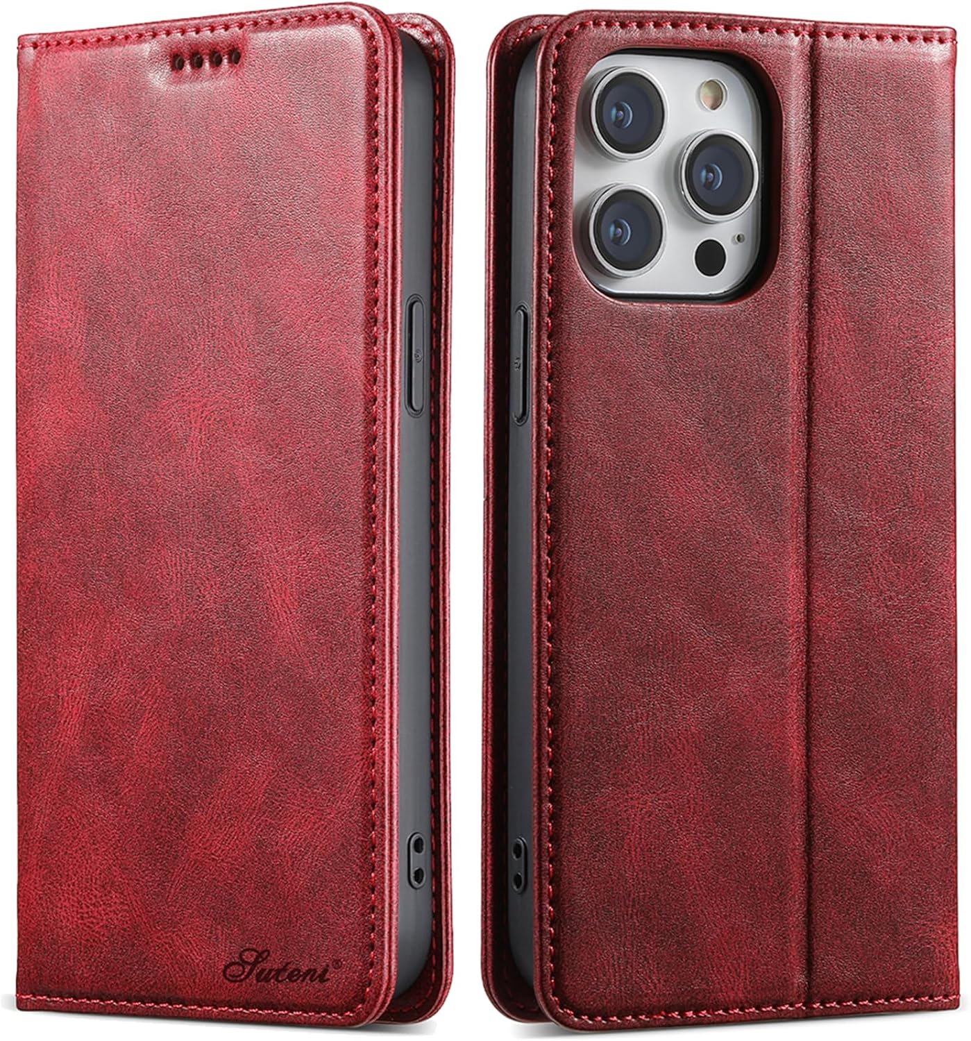 Wallet case for iPhone 13 Pro max, magnetic closure leather case, leather flip folio case holds up shockproof phone case Blue