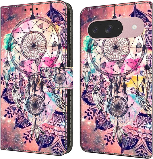 iTape Graffiti wallet phone case for Google Pixel 9, shockproof phone case, card slot wallet, flip stand phone case