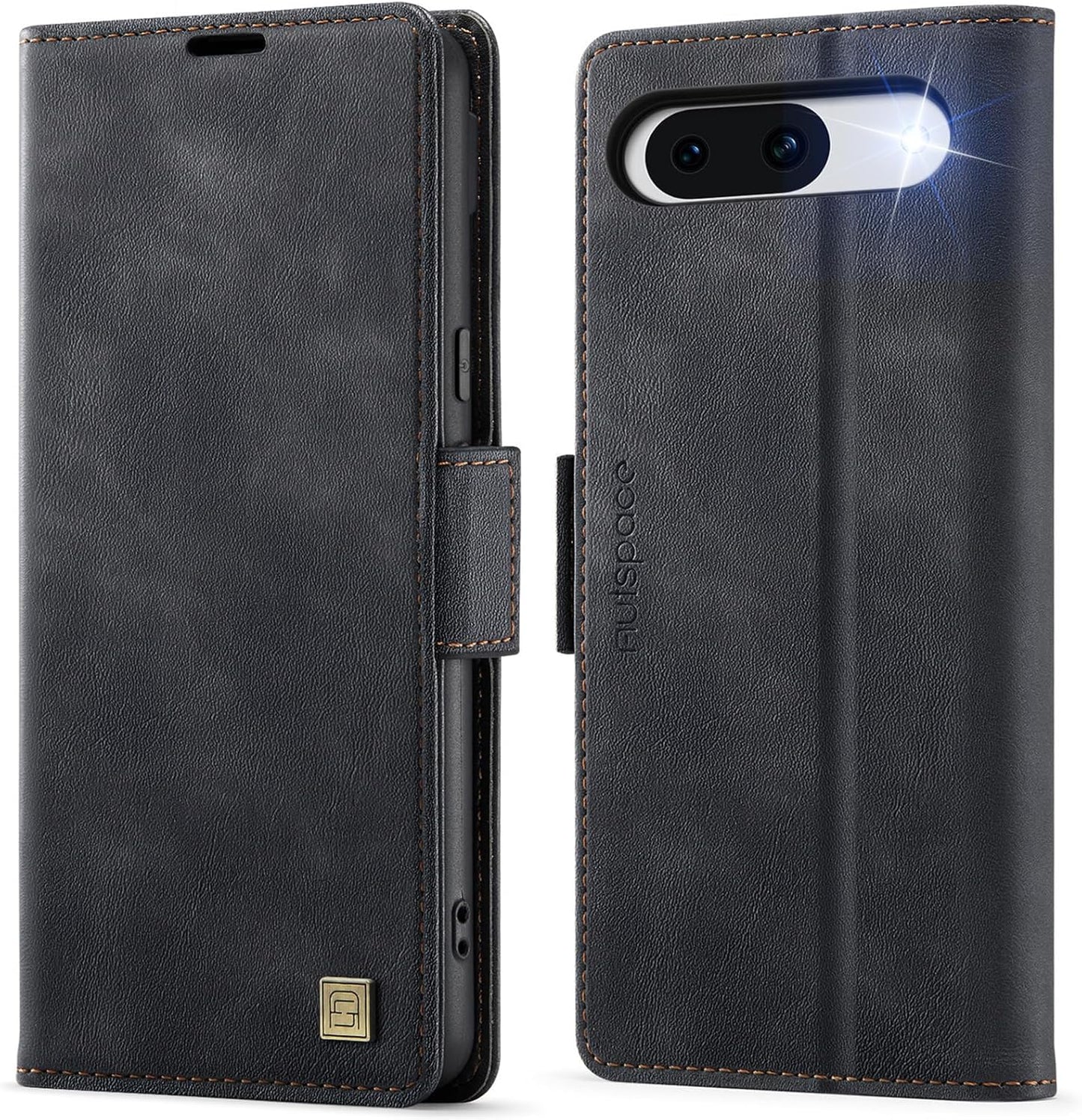 iTape Soft leather wallet case for Google Pixel 8a, RFID (anti-theft), wallet card slot flip cover stand for Google Pixel 8a Support wireless charging Blue