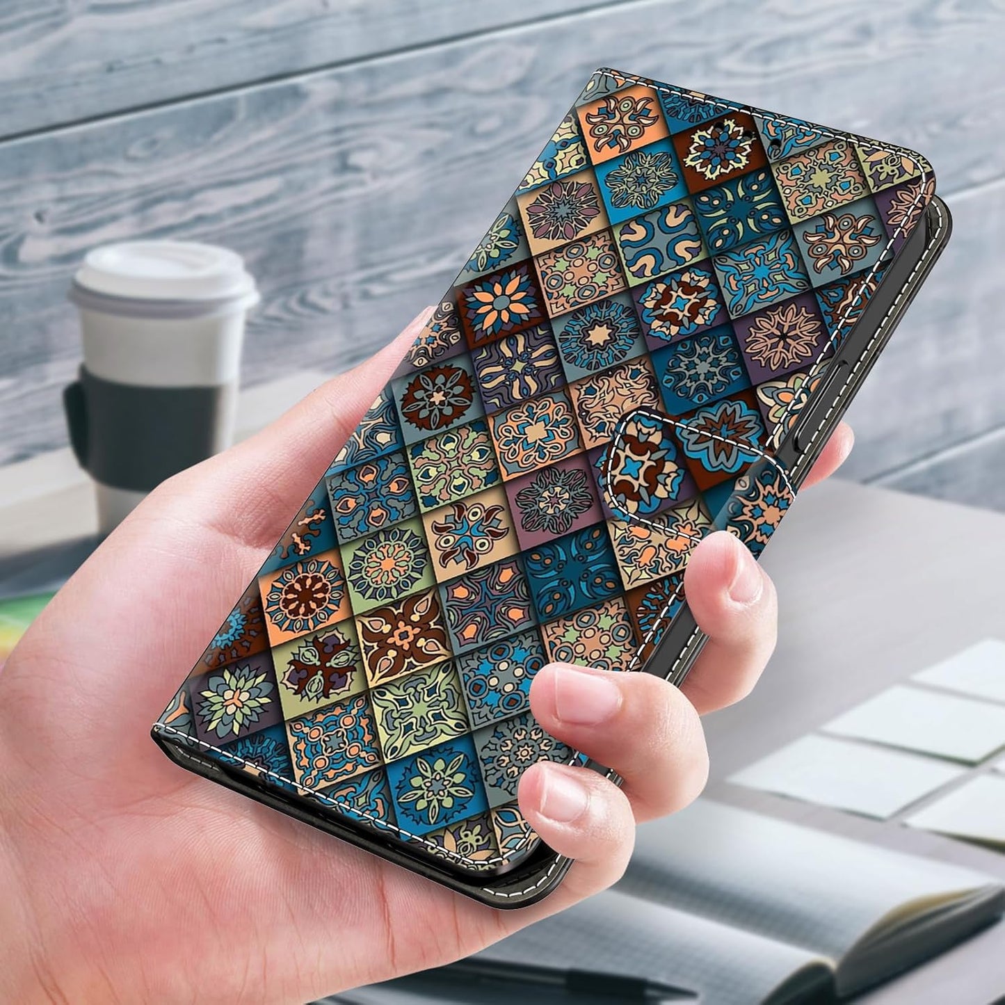 iTape Graffiti wallet phone case for Google Pixel 9, shockproof phone case, card slot wallet, flip stand phone case