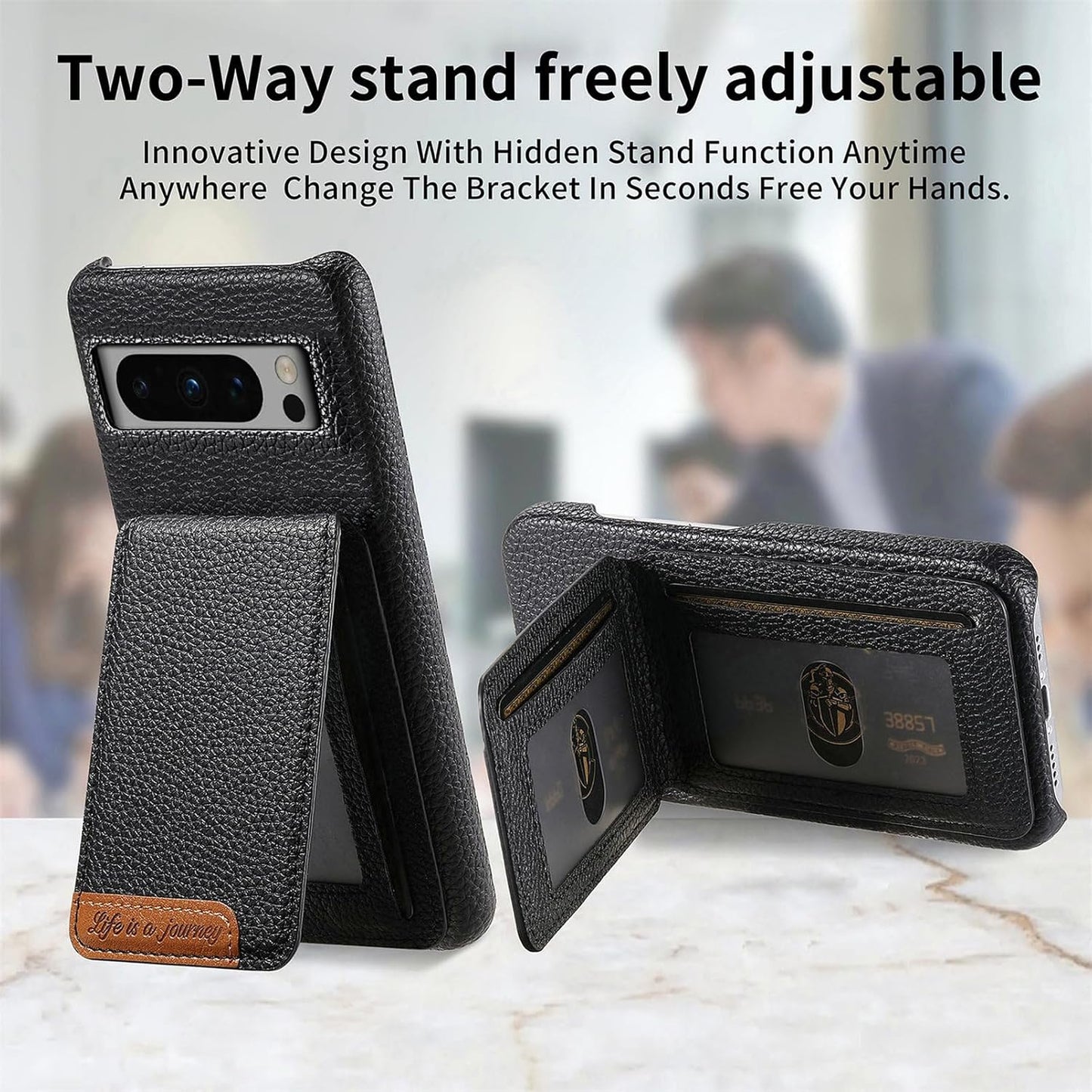iTape 2 in 1 Wallet Phone Case for Google Pixel 8 Pro, Shockproof Ultra-thin Phone Case, RFID Anti-theft Wallet Blue