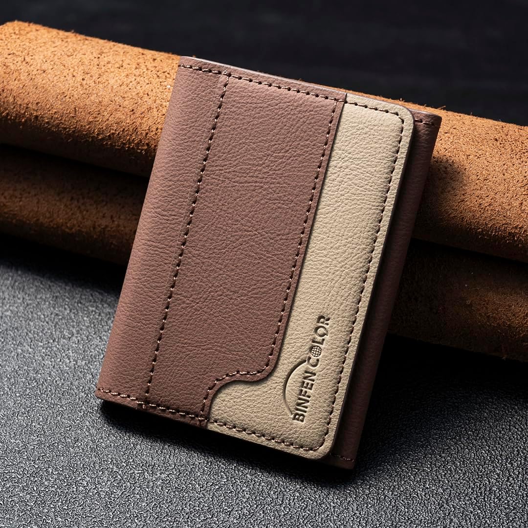 iTape Leather Magnetic Phone Wallet Compatible with Various Phone Models Android and iOS, Colorblock Horizontal Magnetic Card Holder Ultra-thin Wallet Card Holder Flip Stand Green