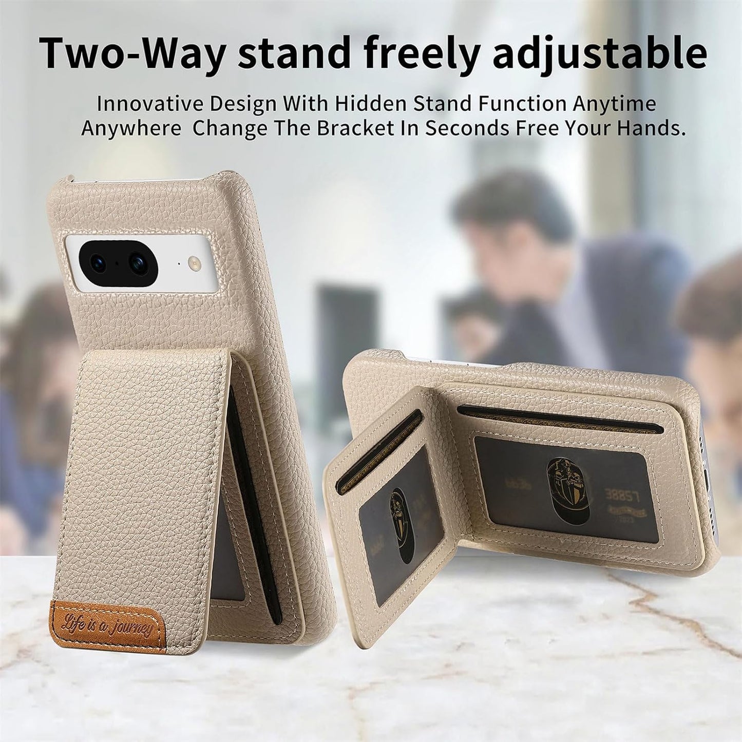 iTape 2 in 1 Wallet Phone Case for Google Pixel 8, Shockproof Ultra-thin Phone Case, RFID Anti-theft Wallet Blue