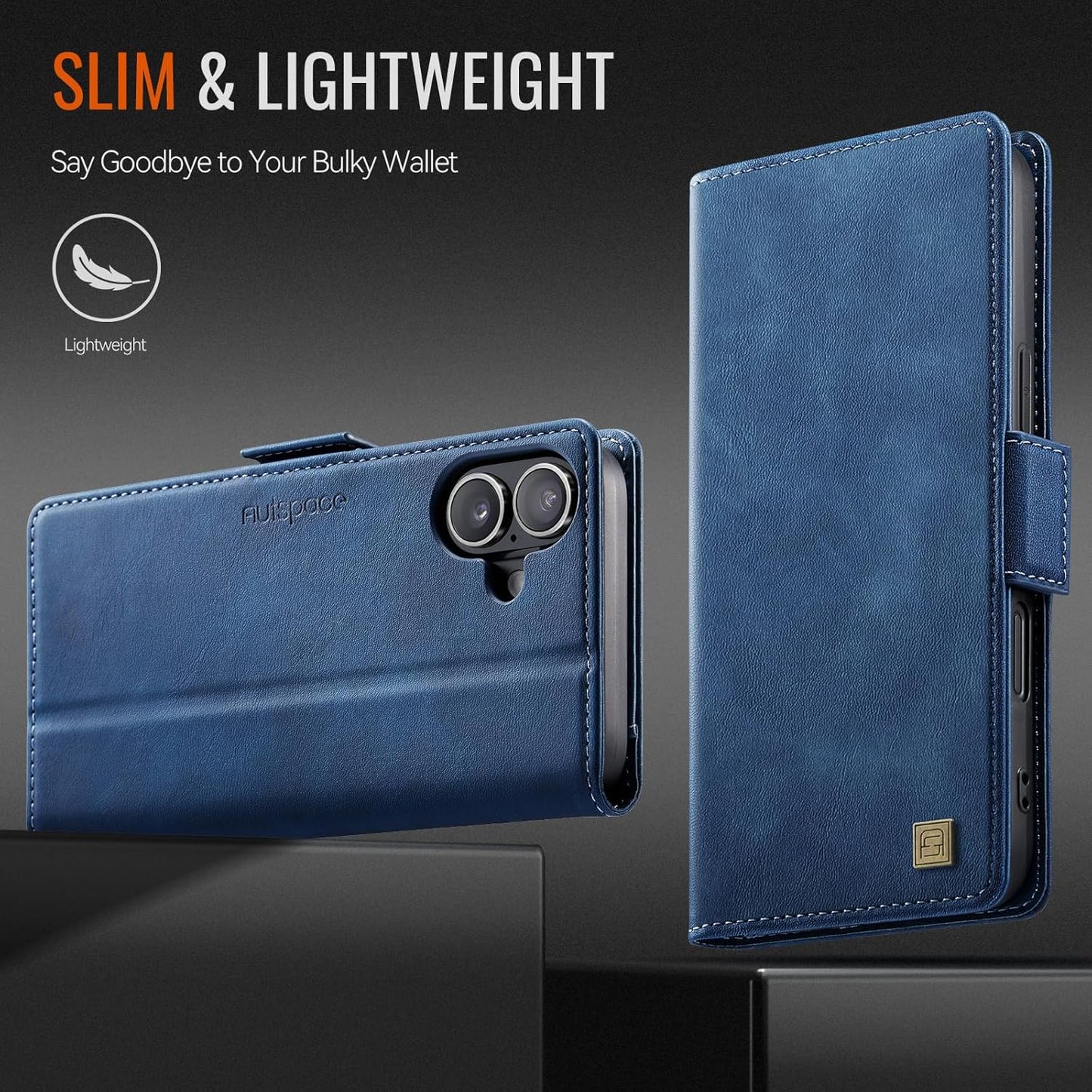 Soft leather wallet case for iPhone 16, RFID (anti-theft), wallet card slot flip cover stand for iPhone 16 Support wireless charging Rose Gold