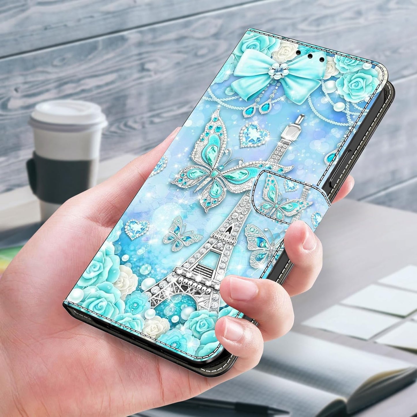 iTape Graffiti wallet phone case for Google Pixel 9, shockproof phone case, card slot wallet, flip stand phone case
