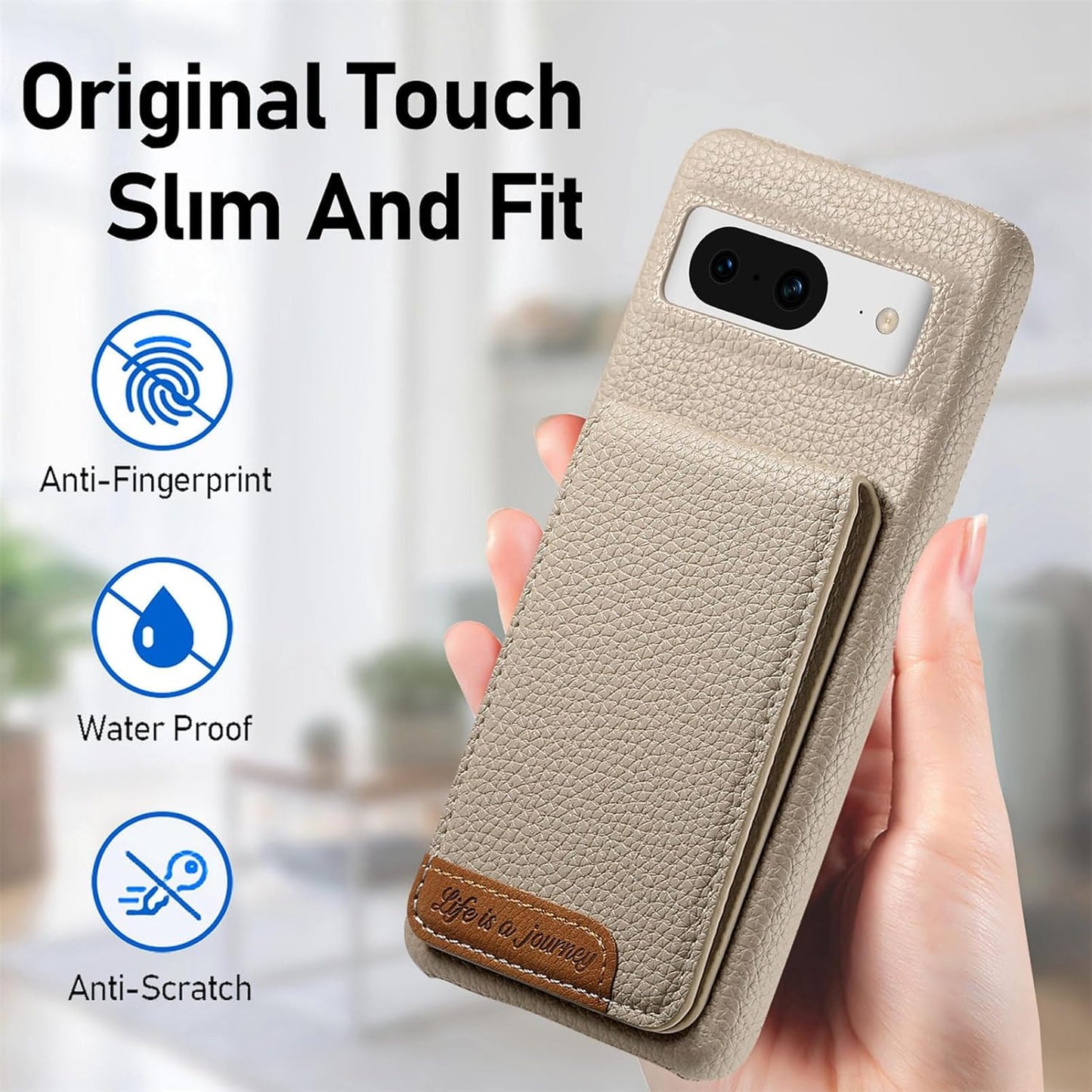 iTape 2 in 1 Wallet Phone Case for Google Pixel 8, Shockproof Ultra-thin Phone Case, RFID Anti-theft Wallet Blue