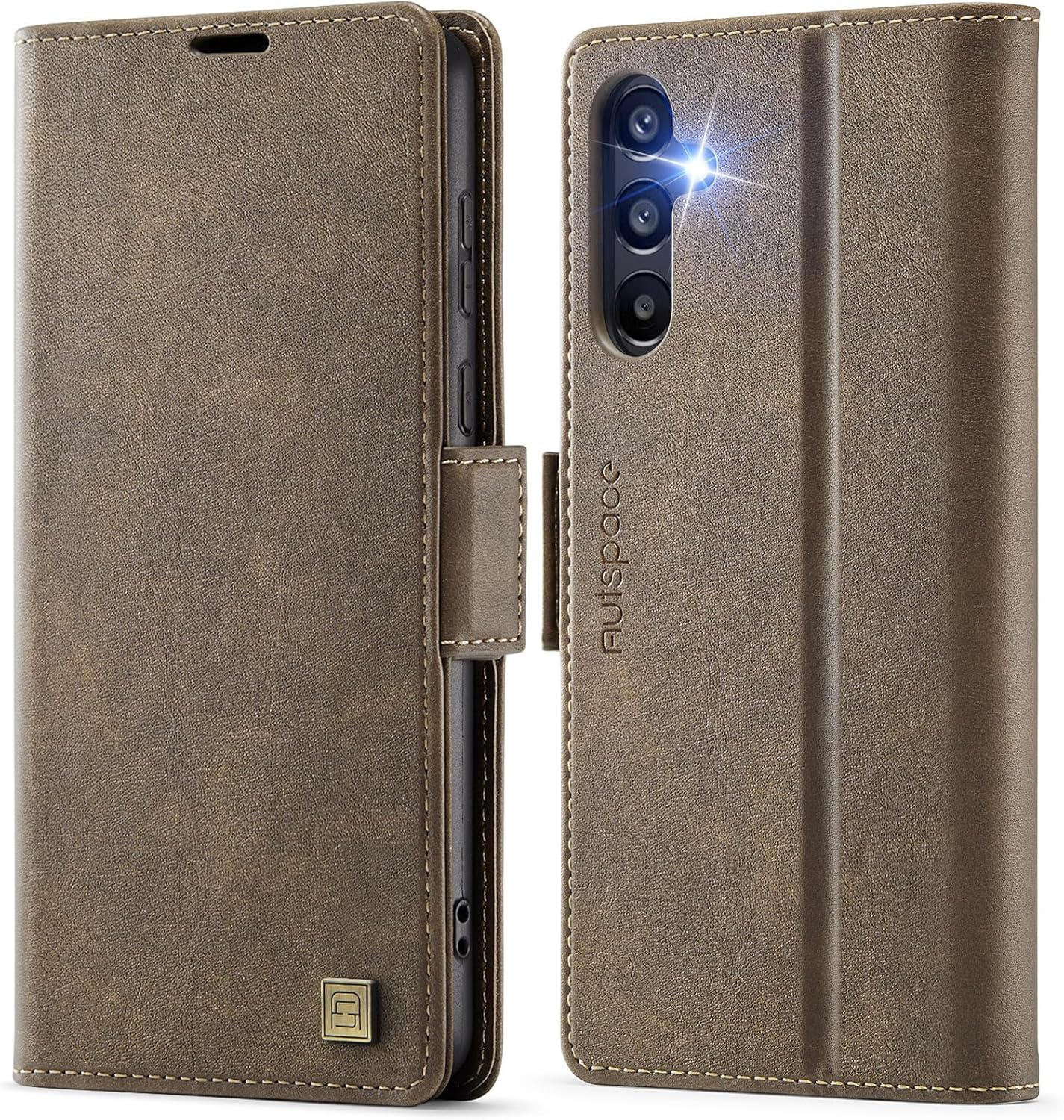 iTape Soft leather wallet case for Samsung Galaxy A55, RFID (anti-theft), wallet card slot flip cover stand for Samsung Galaxy A55 Support wireless charging Blue