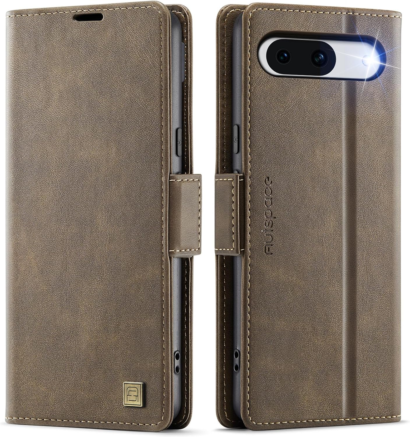 iTape Soft leather wallet case for Google Pixel 8a, RFID (anti-theft), wallet card slot flip cover stand for Google Pixel 8a Support wireless charging Blue